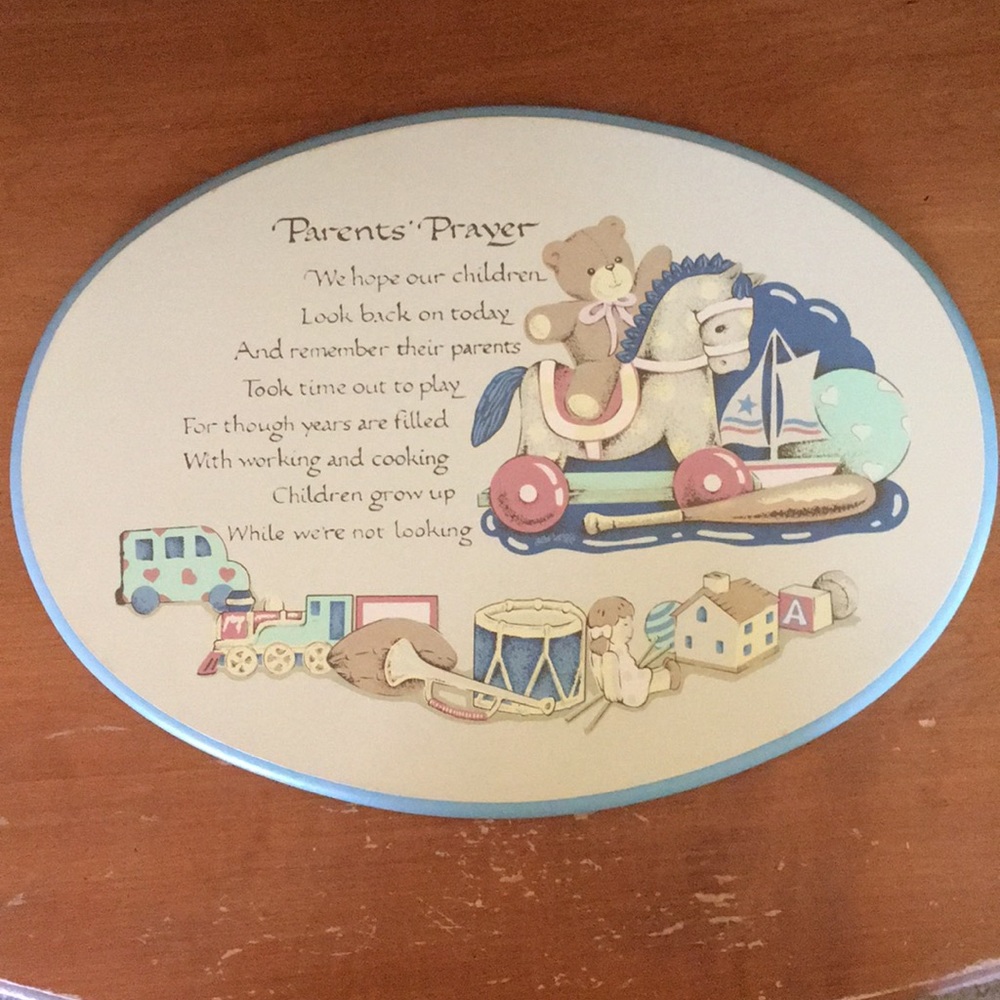 Vintage Boys prayer plaque